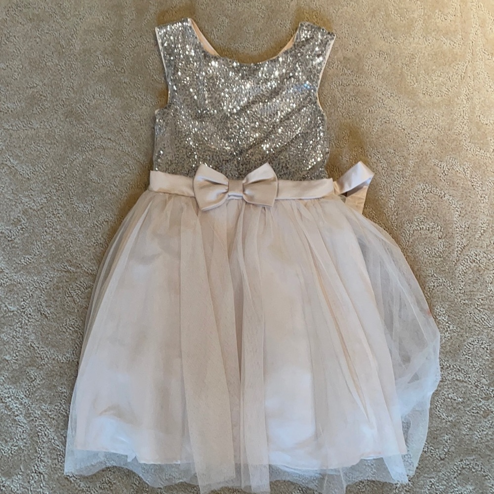 Silver and White Sequin dress